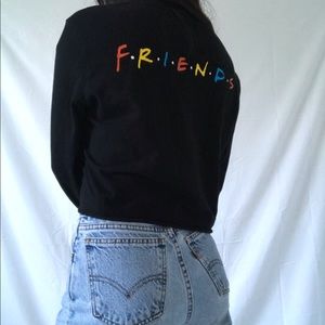 FRIENDS black crop long sleeve shirt